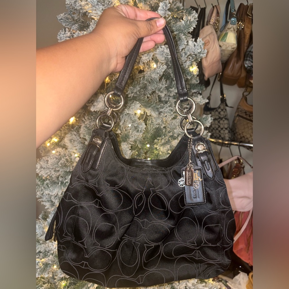 Black Coach Shoulder Monogram Bag